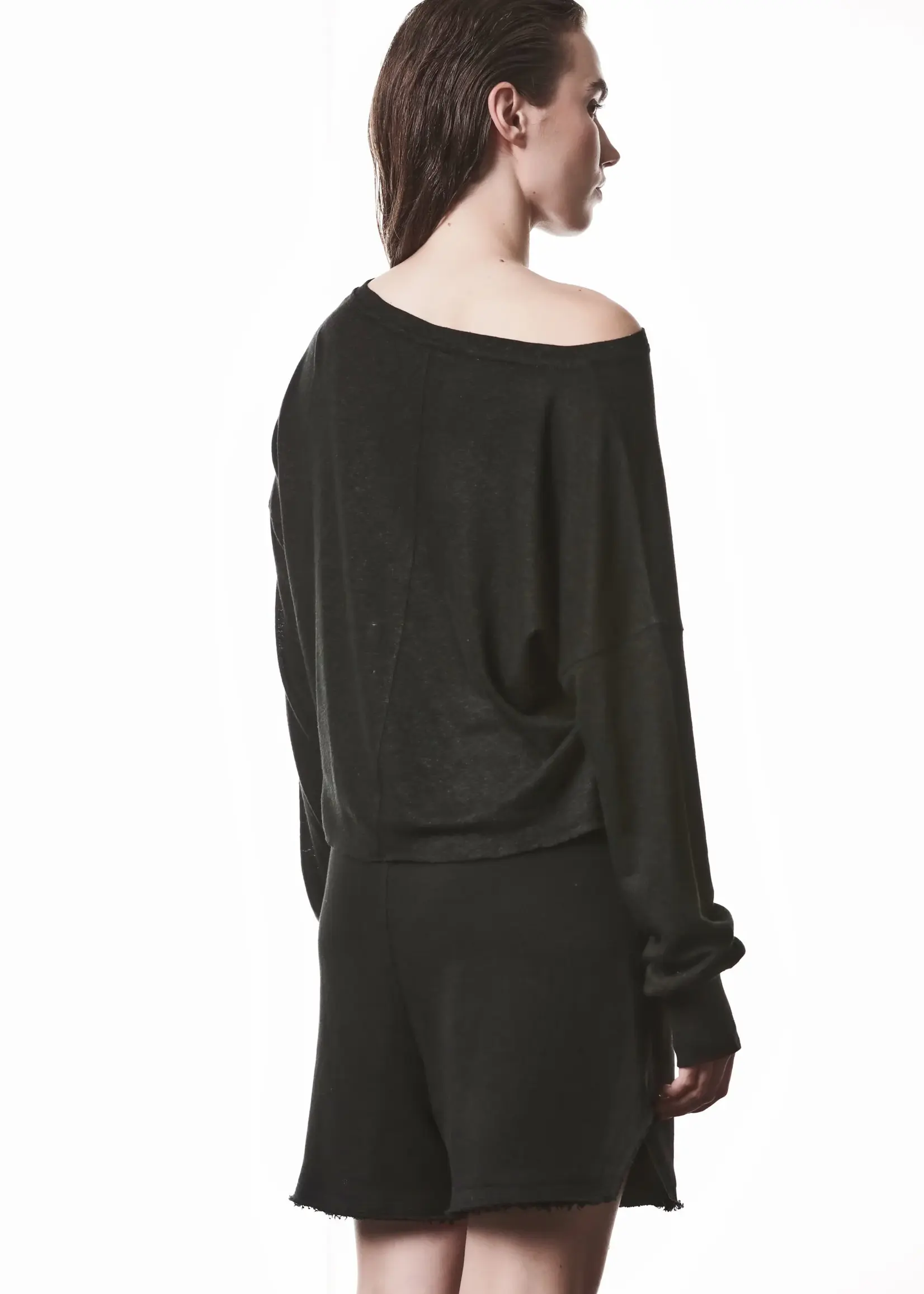 THOM KROM Thom Krom WTS613 Cropped Long Sleeve | Black