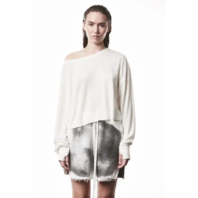 THOM KROM  Cropped Long Sleeve | Off White