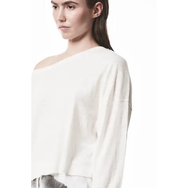 THOM KROM  Cropped Long Sleeve | Off White