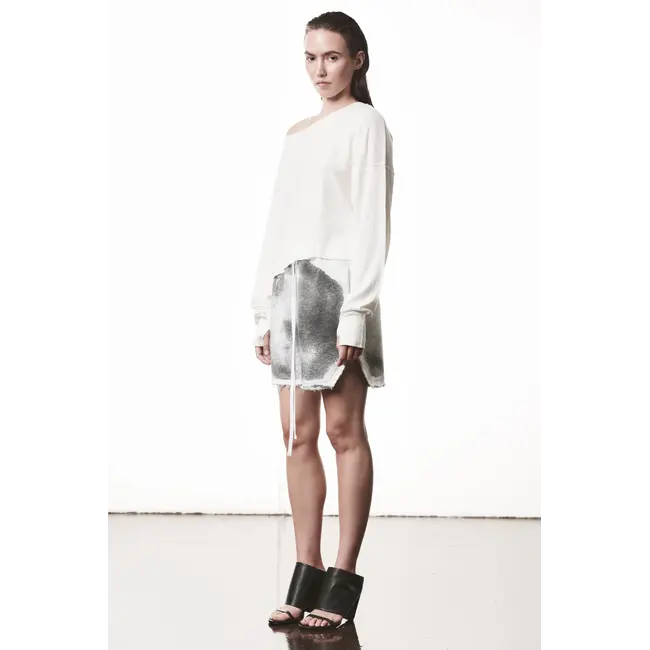 THOM KROM  Cropped Long Sleeve | Off White