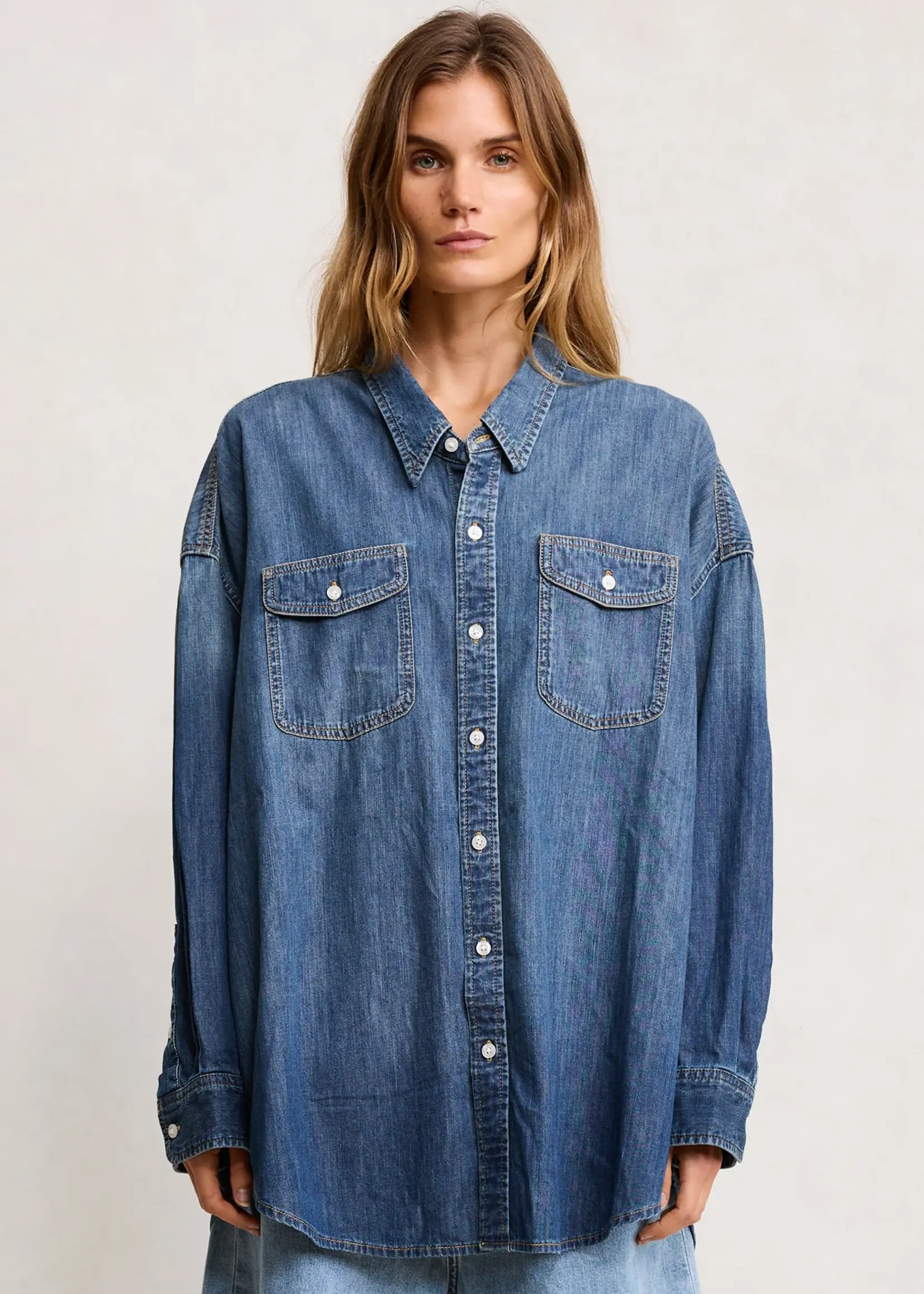 DENIMIST Denimist Button Front Workshirt | Seymour indigo