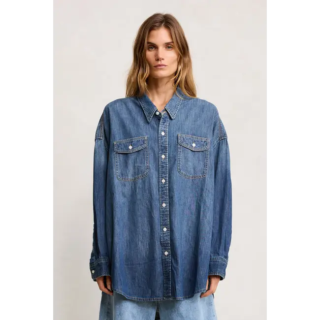 Button Front Workshirt | Seymour indigo