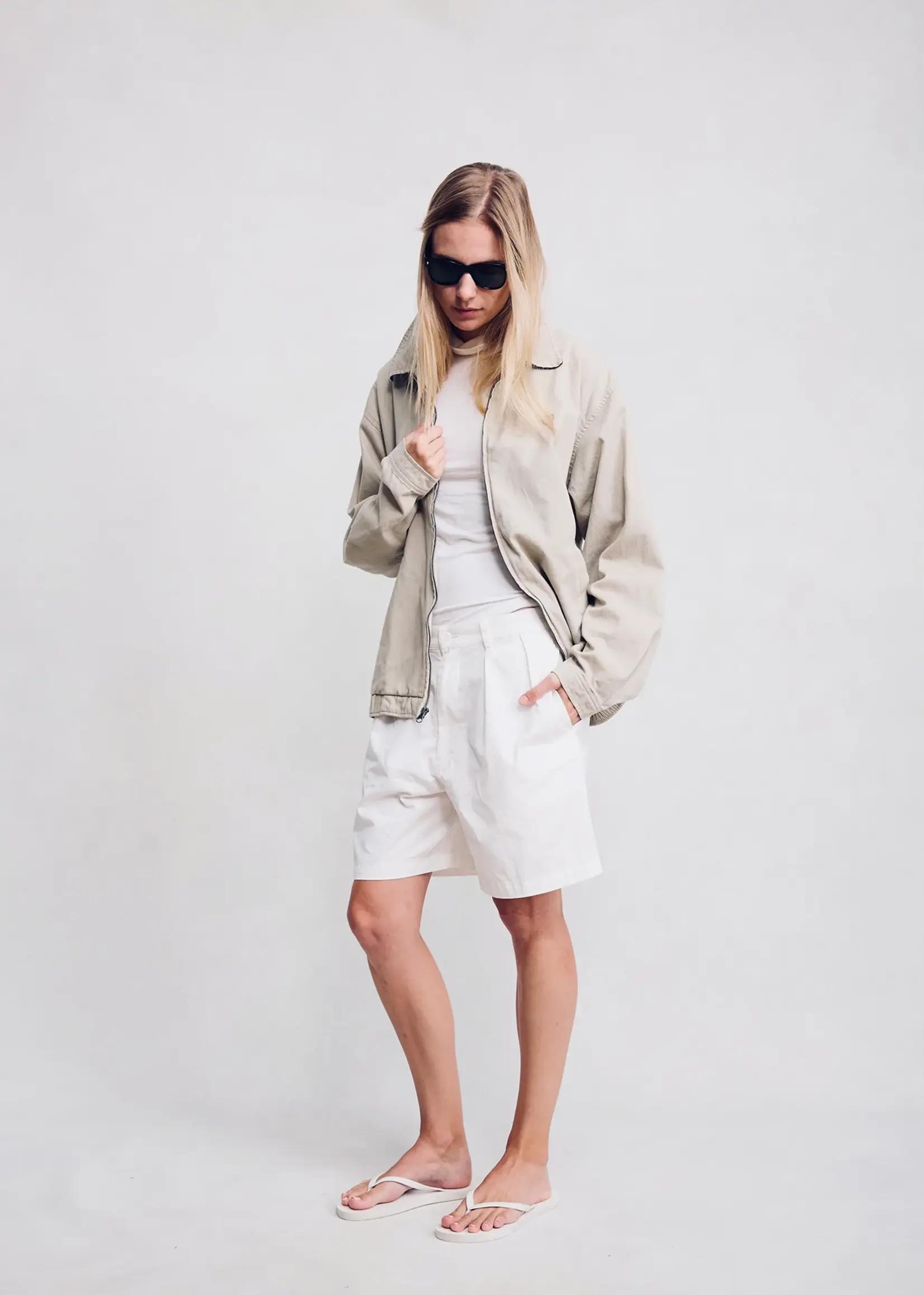 DENIMIST Denimist Double Pleat Shorts . White