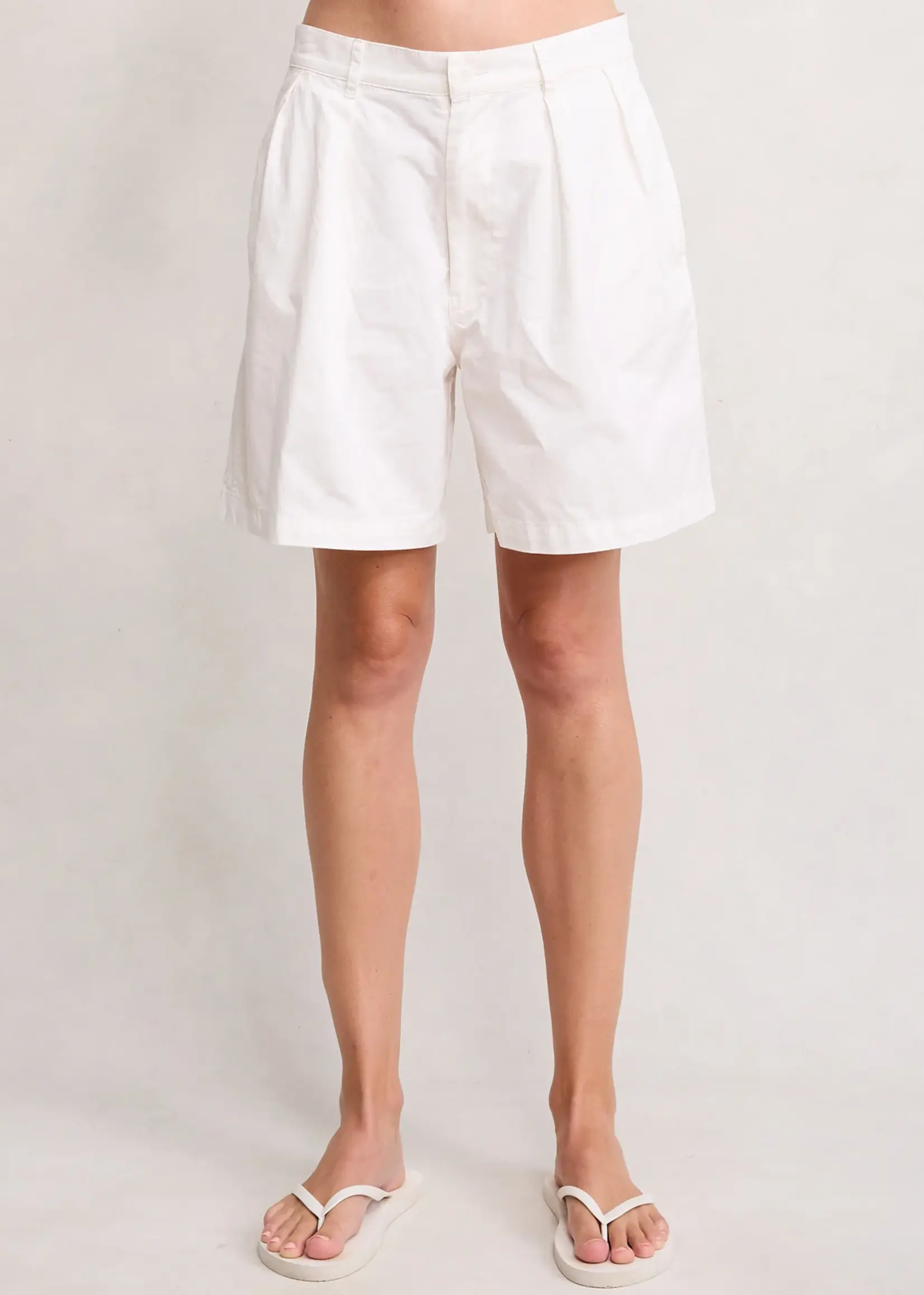 DENIMIST Denimist Double Pleat Shorts . White