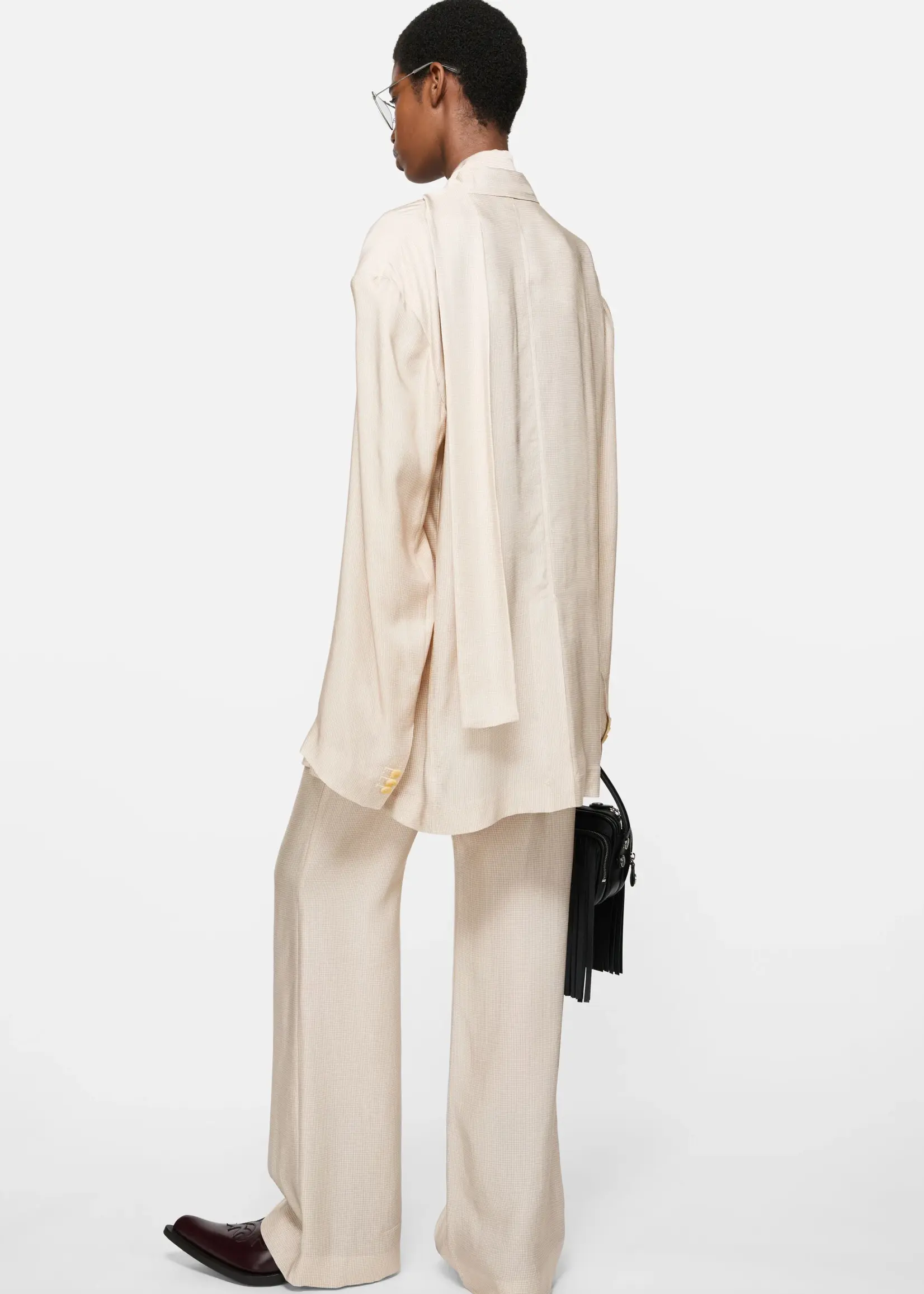 ACNE STUDIOS Acne Studios Single Breasted Suit Jacket,beige multi
