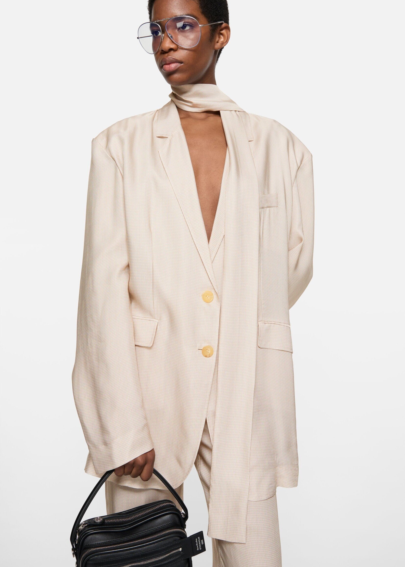 ACNE STUDIOS Acne Studios Single Breasted Suit Jacket,beige multi
