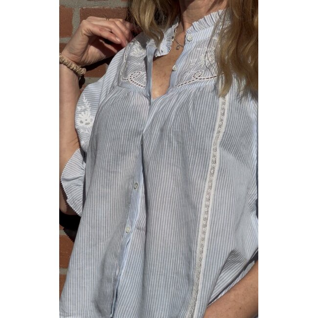 XIRENA Mae Shirt | Blue White