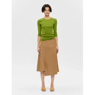 6397 Diagonal Denim Skirt | Tawny