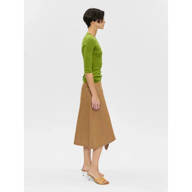 6397 Diagonal Denim Skirt | Tawny