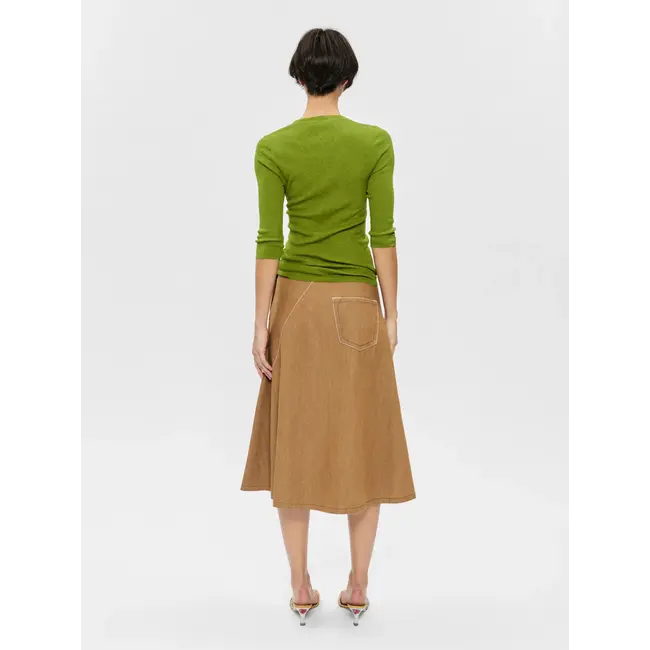 6397 Diagonal Denim Skirt | Tawny