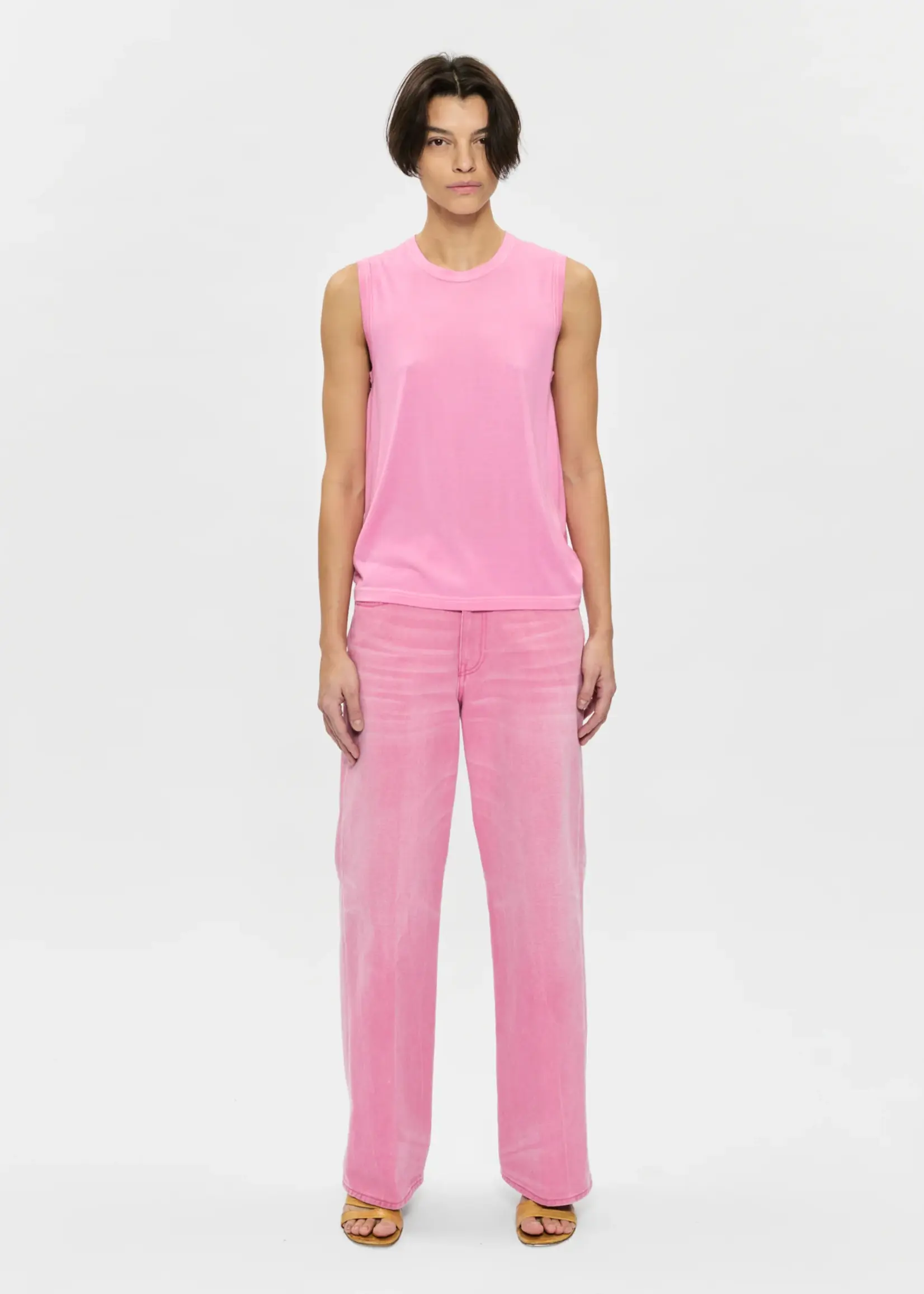 6397 Contrast Stitch Shell | Pink Panther