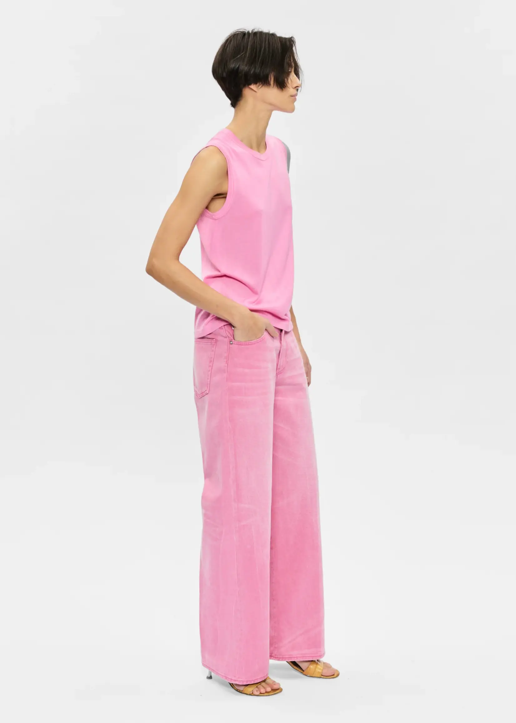 6397 Contrast Stitch Shell | Pink Panther