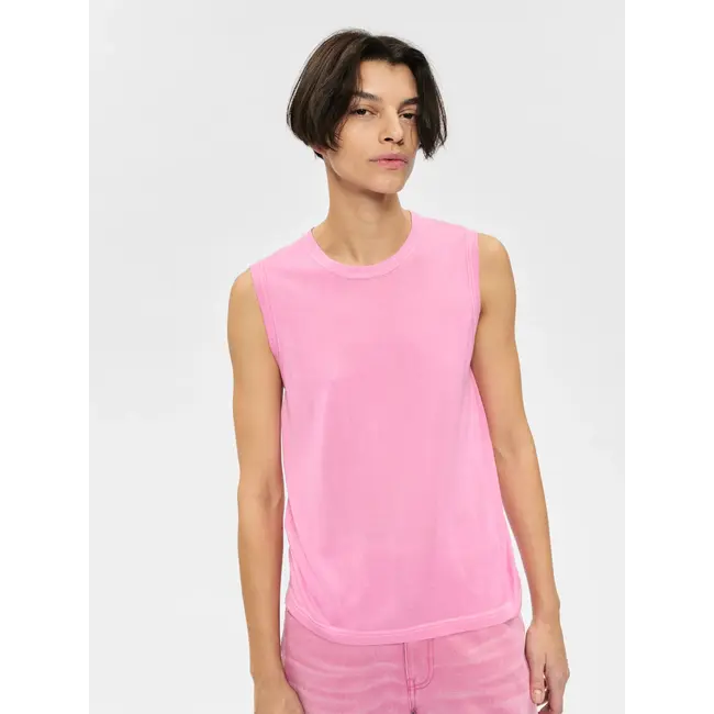 6397 Contrast Stitch Shell | Pink Panther