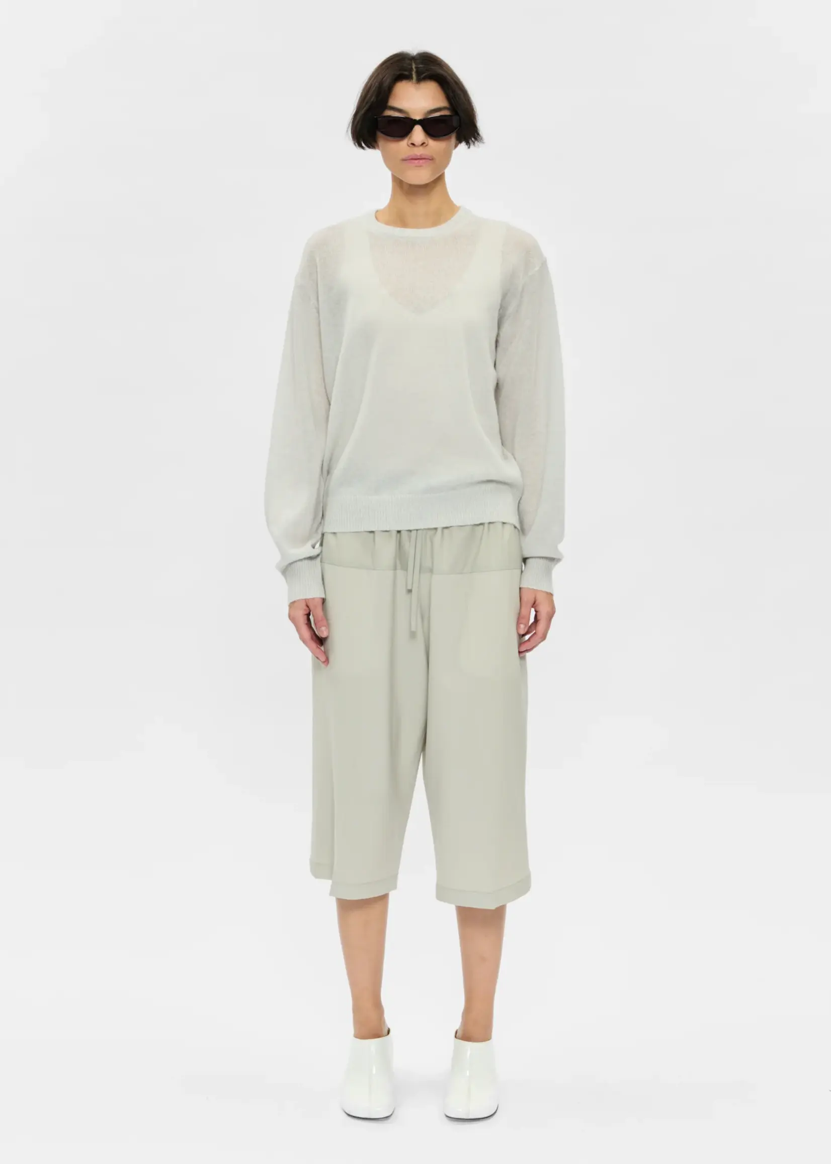 6397 Sheer Crew Neck | Stone