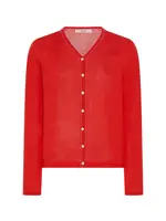 6397 Contrast Stitch Cardigan | Tomato