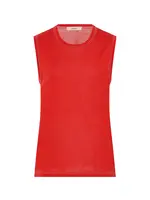 6397 Contrast Stitch Shell | Tomato