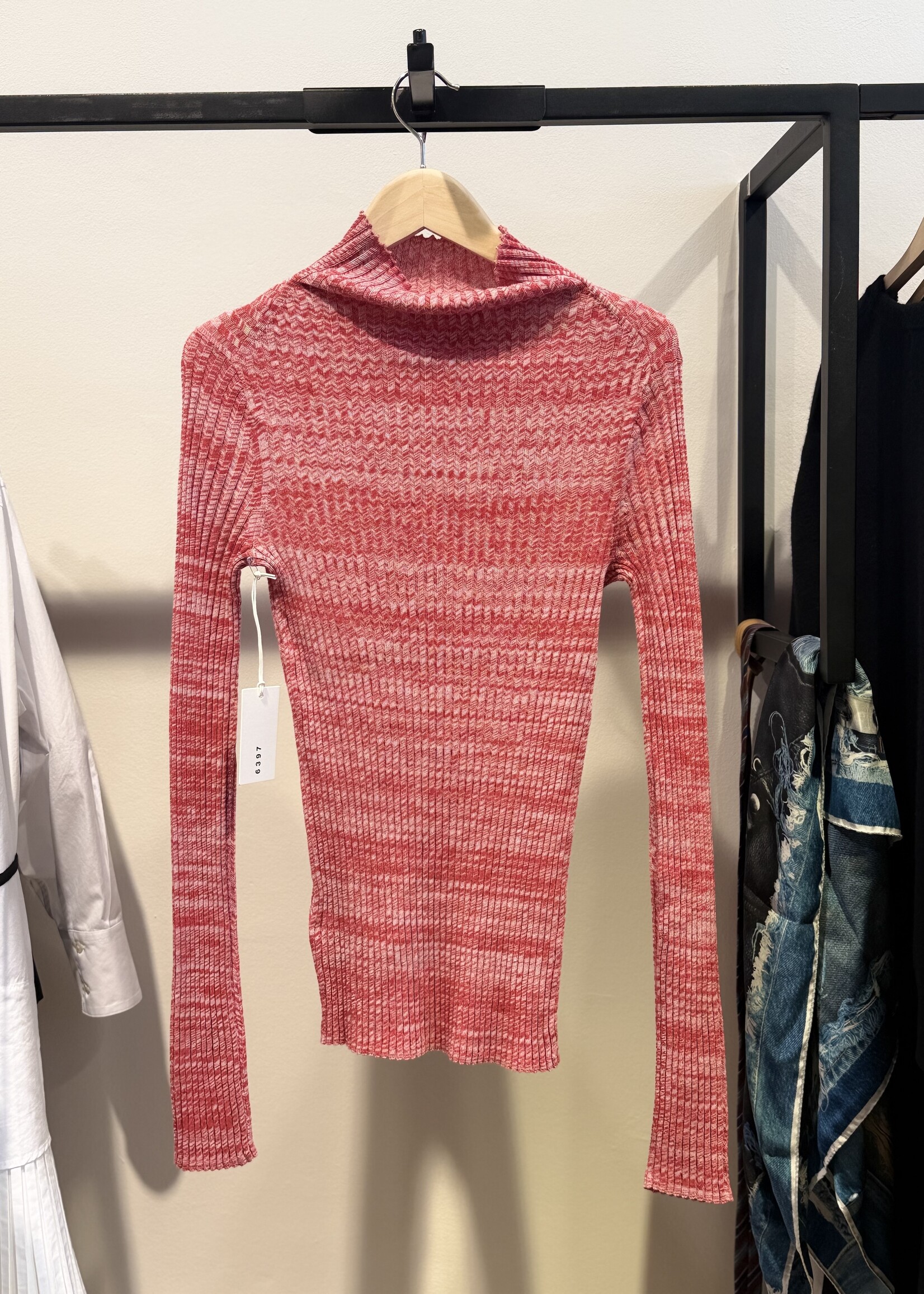 6397  Long Sleeve Mock Neck | Tomato