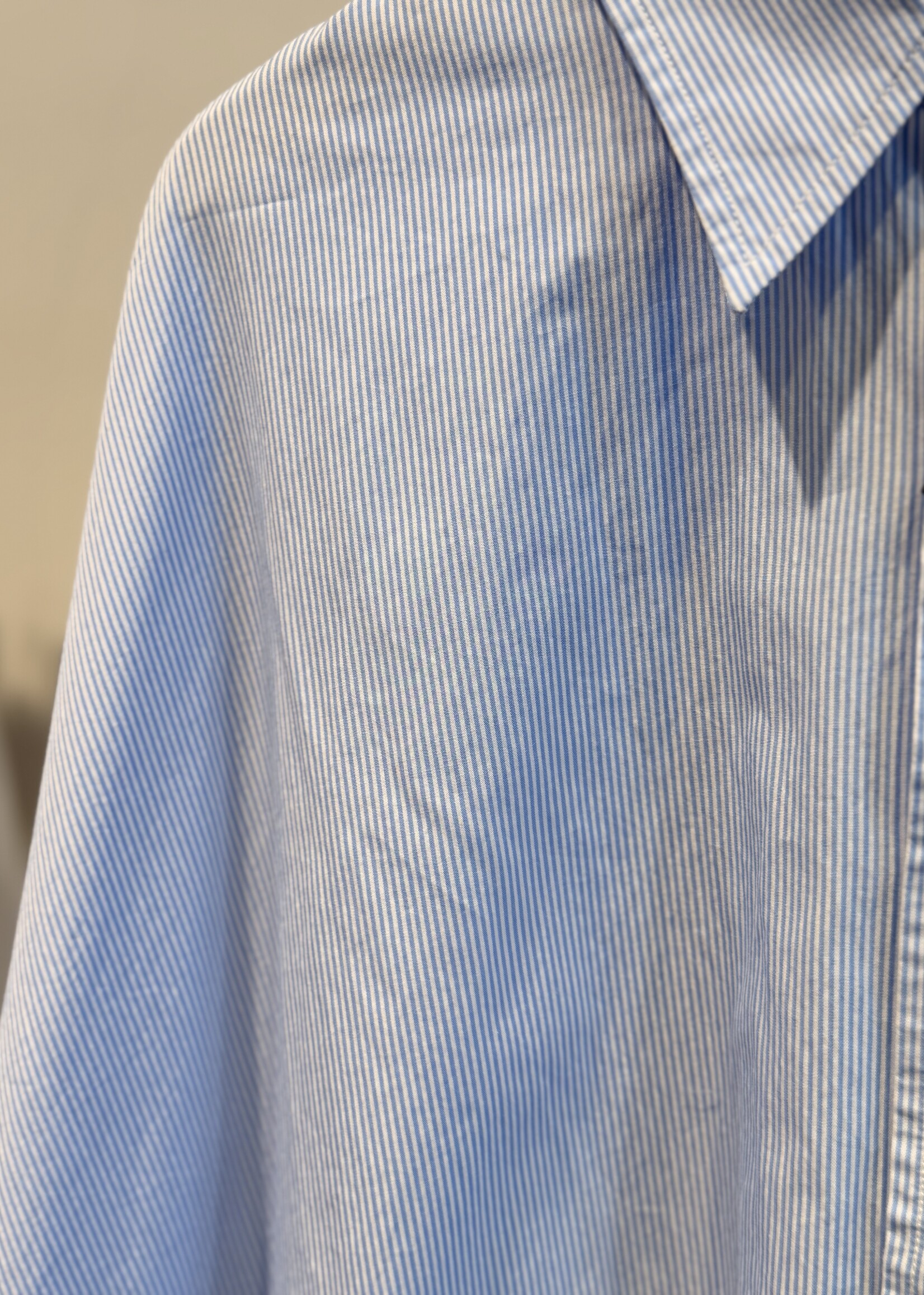 DENIMIST Denimist Emma Cuffed Shirt | Light Blue Mini Stripe