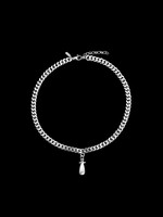 Maria Nilsdotter Maria Nilsdotter Chunky Chain Drop Pearl Necklace | Silver Glass Pearl