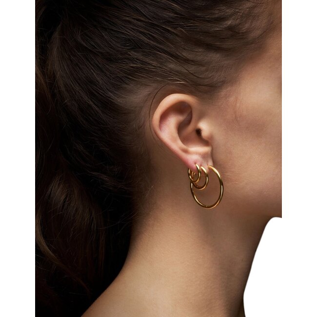 Creole Earring 30mm | Gold Plated Silver