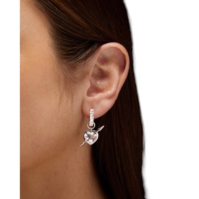 Rebel Love Earring | Clear Quarz