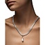 Chunky Chain Drop Pearl Necklace | Silver Glass Pearl