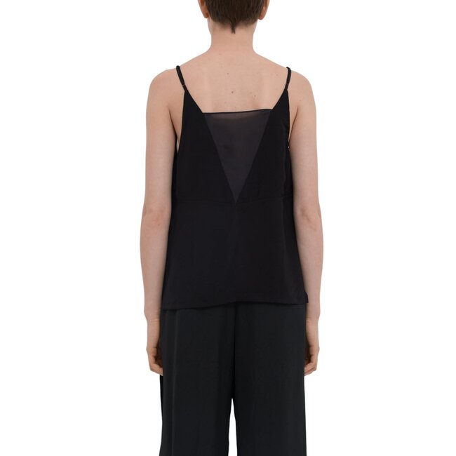 Tulip Strap Top With V Neck | Black