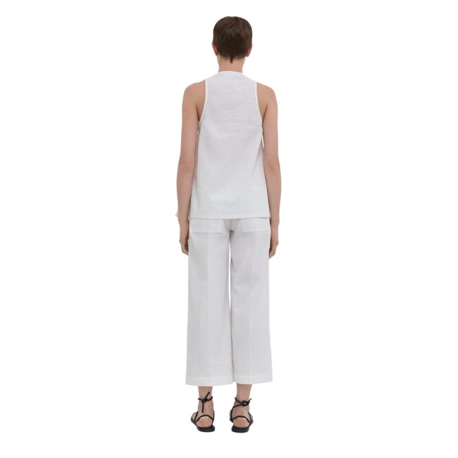 Tilos Draped Sleeveless Top | White