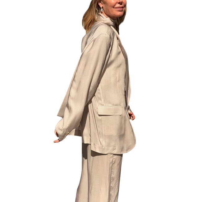 ACNE STUDIOS  Single Breasted Suit Jacket | Beige multi