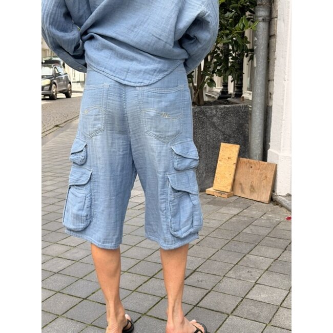 Denimist Kelby Cargo Short | Indigo Chambray