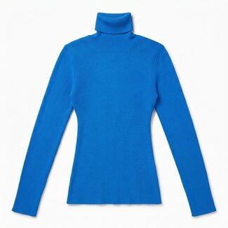6397 Ribbed Turtleneck | Cornflower