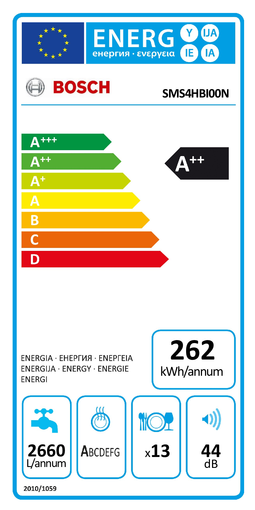 Bosch EXCLUSIV SMS4HBI00N - Vrijstaande vaatwasser