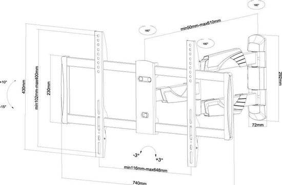 Neomounts by Newstar NM-W460WHITE - TV muurbeugel