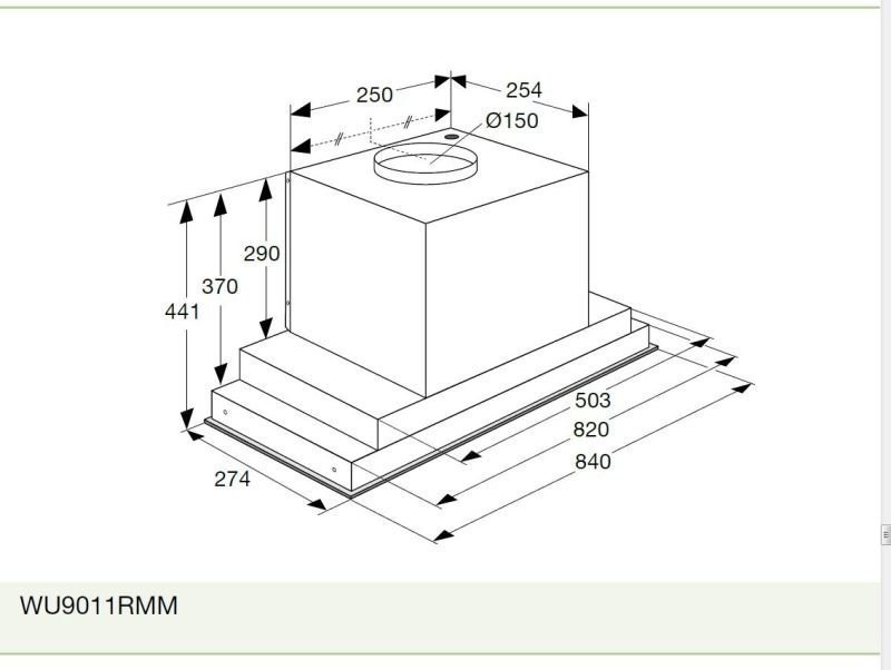Atag Inbouw Afzuigunit Afzuigkap WU9011RMM