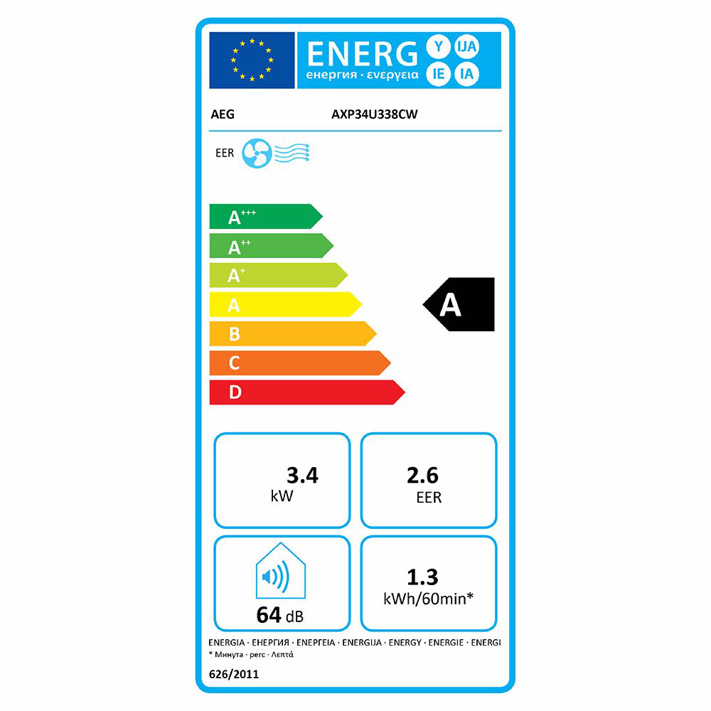 AEG AXP34U338CW wit Mobiele airco