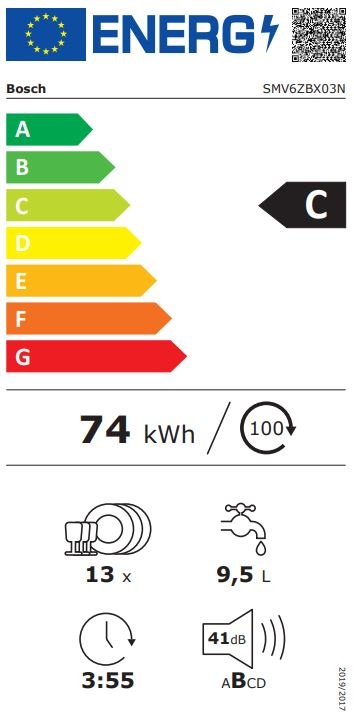 Bosch SMV6ZBX03N Volledig geïntegreerde vaatwasser