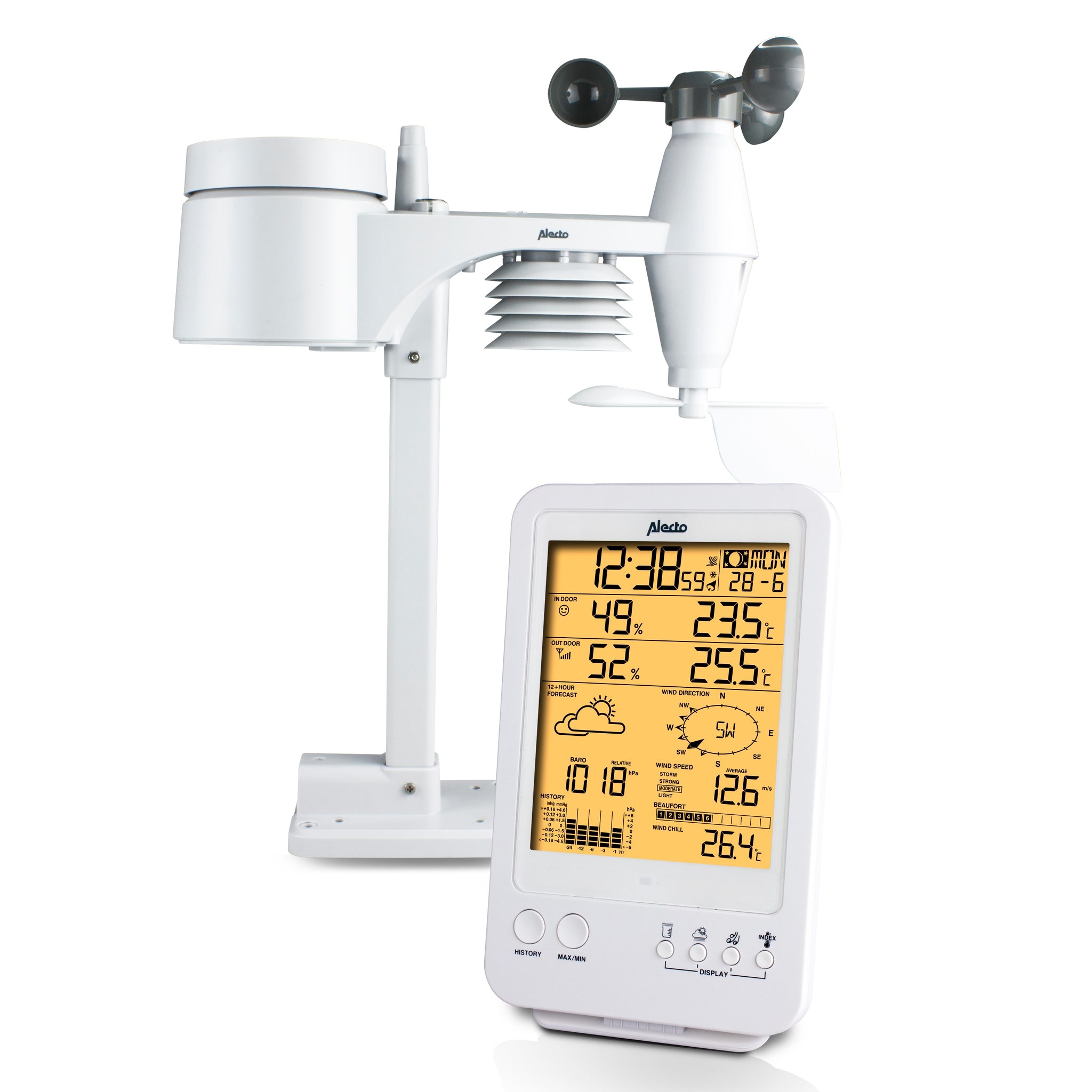 Alecto WS-4800 Professioneel weerstation met draadloze buitensensor