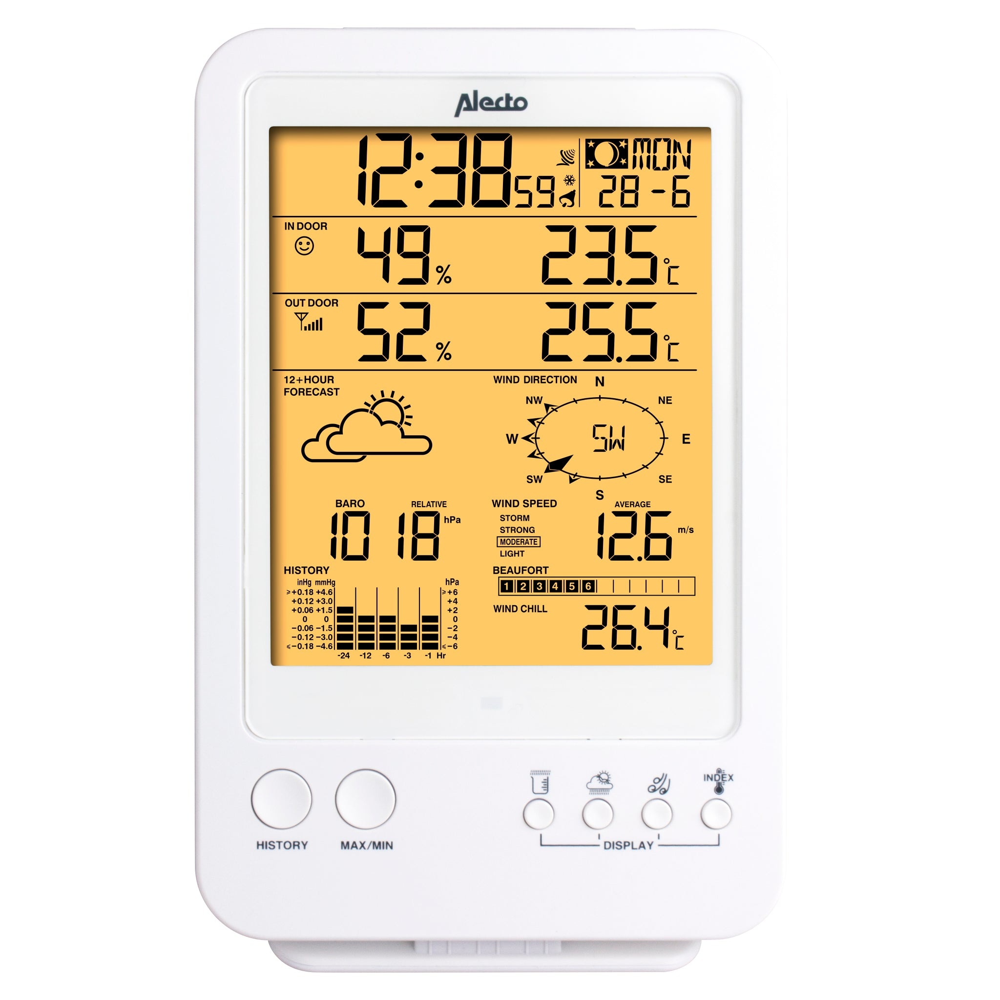 Alecto WS-4800 Professioneel weerstation met draadloze buitensensor