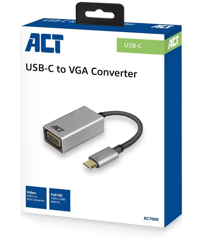 ACT AC7000 USB-C adapter naar VGA female - Adapter