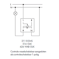 PEHA wisselschakelaar met controlelamp (516 GLK)