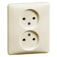 PEHA wandcontactdoos 2-voudig zonder randaarde voor enkele inbouwdoos Standard creme (H 80.1912 W)