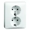 PEHA wandcontactdoos 2-voudig randaarde voor enkele inbouwdoos Standard creme (H 80.6612 W)