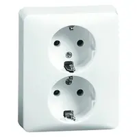 PEHA wandcontactdoos 2-voudig randaarde voor enkele inbouwdoos Standard creme (H 80.6612 W)