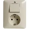 PEHA combinatie wisselschakelaar en wandcontactdoos randaarde Standard creme (80.6686 W)