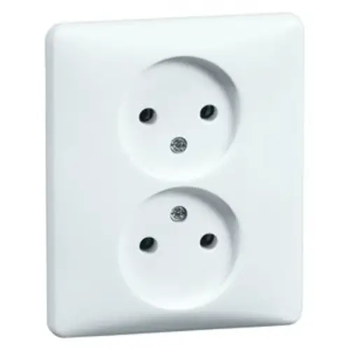 PEHA wandcontactdoos 2-voudig zonder randaarde voor enkele inbouwdoos Standard levend wit (H 80.1912.02)