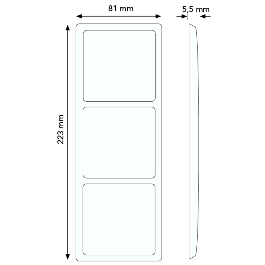 PEHA afdekraam 3-voudig Standard levend wit (80.673.02)