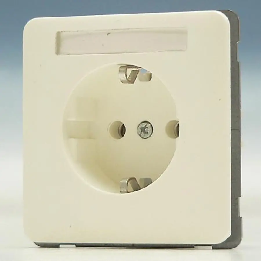 PEHA wandcontactdoos randaarde met tekstveld Standard wit glans (80.6511.02 NA)