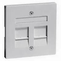 PEHA centraalplaat modular jack 2-voudig tekstkader Dialog aluminium gelakt (95.610.70 MJ2 NA)