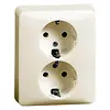 PEHA wandcontactdoos 2-voudig randaarde voor enkele inbouwdoos Standard creme (80.6512 W)