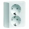 PEHA wandcontactdoos 2-voudig randaarde kindveilig voor enkele inbouwdoos Standard wit glans (80.6512.02 SI)